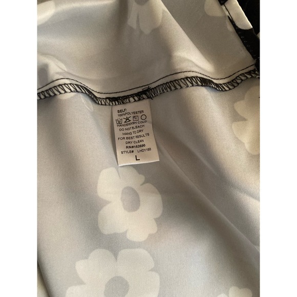 Love + Harmony Women's Dress Size L Mini Black White Daisy Shoulder Ties - Picture 7 of 7